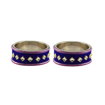 Blue Stone Stud Brass Bangle 1