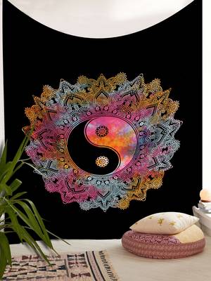 Tapestry Tie Dye Durdarshan Rangoli Print Wall Hanging  (84 x 90 Inch) 1