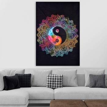 Tapestry Tie Dye Durdarshan Rangoli Print Wall Hanging  (84 x 90 Inch) 2