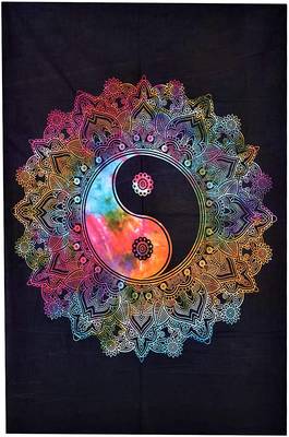 Tapestry Tie Dye Durdarshan Rangoli Print Wall Hanging  (84 x 90 Inch) 3