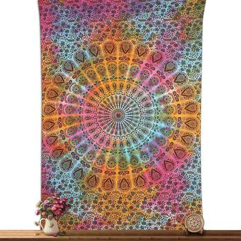 Tapestry Tie Dye Peacock Design Mandala Print Wall Hanging  (84 x 90 Inch) 1