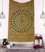 Tapestry Tie Dye Dusty Color Peacock Design Mandala Print Wall Hanging  (84 x 90 Inch)