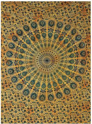 Tapestry Tie Dye Dusty Color Peacock Design Mandala Print Wall Hanging  (84 x 90 Inch) 2