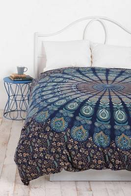 Tapestry Mandala Peacock Design With Blue Color Wall Hanging  (84 x 90 Inch) 4