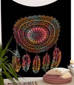 Tapestry Tie Dye Leaf With Multi Color Rangoli Print Wall Hanging  (84 x 90 Inch)