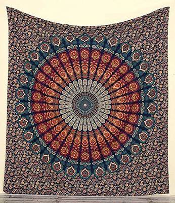 Tapestry Mandala Peacock Design With Multi Color Wall Hanging  (84 x 90 Inch) 2