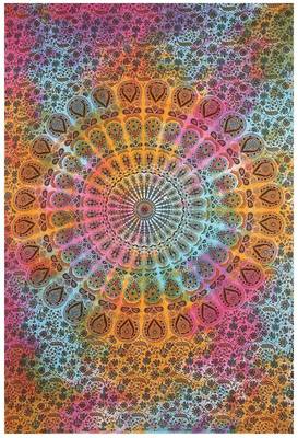 Tapestry Tie Dye Peacock Design Mandala Print Wall Hanging  (84 x 90 Inch) 3