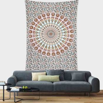 Tapestry Multicolor Mandala Print Wall Hanging (84 x 90 Inch) 2