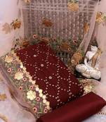 Maroon gotta patti chanderi salwar