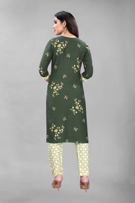 Green printed cotton ethnic-kurtis 2