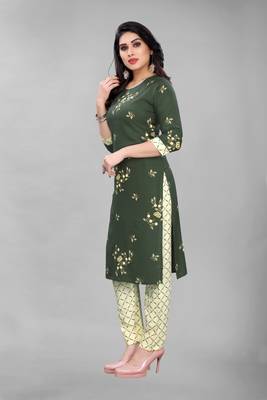 Green printed cotton ethnic-kurtis 5