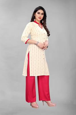 White printed rayon ethnic-kurtis 4