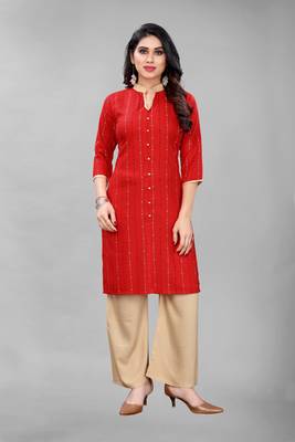 Red printed rayon ethnic-kurtis 1