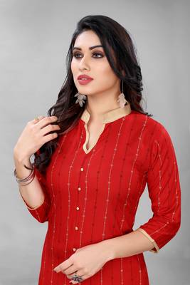 Red printed rayon ethnic-kurtis 3