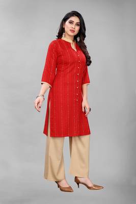 Red printed rayon ethnic-kurtis 4
