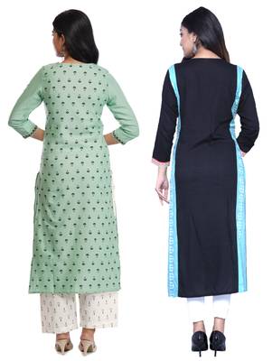 Multicolor printed rayon combo-kurtis 2