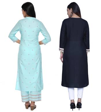Multicolor printed rayon combo-kurtis 2