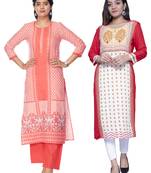 Multicolor printed rayon combo-kurtis