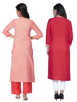 Multicolor printed rayon combo-kurtis 2