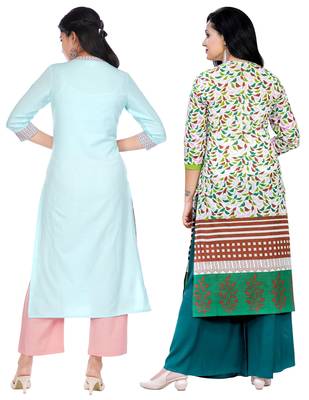 Multicolor printed rayon combo-kurtis 2