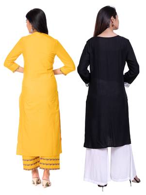 Multicolor printed rayon combo-kurtis 2
