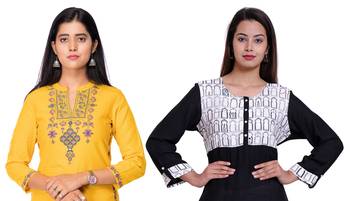 Multicolor printed rayon combo-kurtis 3