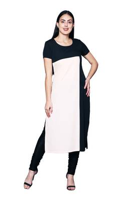 Black plain cotton ethnic-kurtis 1