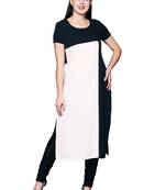 Black plain cotton ethnic-kurtis