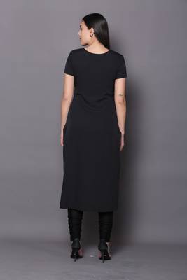 Black plain cotton ethnic-kurtis 2