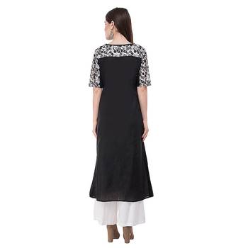 Black plain cotton ethnic-kurtis 2