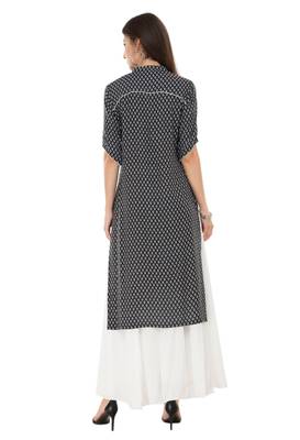 Black plain cotton ethnic-kurtis 2