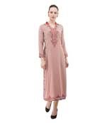 Red plain georgette ethnic-kurtis