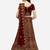Maroon embroidered velvet semi stitched lehenga