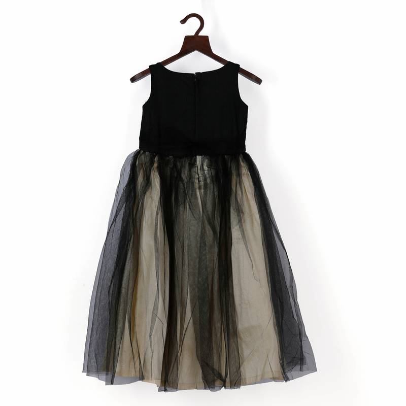 Black& beige gown with flower emblished