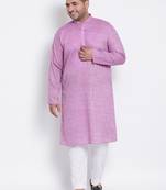 Purple plain cotton kurta pajama