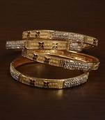 Matte Finished Zircon Embellished Meenakari Worked Bangles BD500