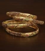 Matte Finished Zircon Embellished Meenakari Worked Bangles BD501