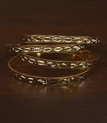 Gold and Rhodium Plated Intricate Worked Two Pairs of Bangles BD503