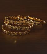 Gold Plated Intricate Worked Two Pairs of Bangles BD504