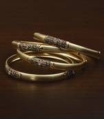 Matte Finished Stone Embellished Meenakari Worked Bangles BD505