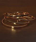 Gold Plated Two Pairs of Plain Bangles BD506