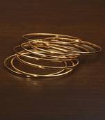 Gold Plated Set of 8 Plain Bangles BD510