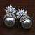 Rhodium Plated Pearl and American Diamond Embellished Earrings 216ED603