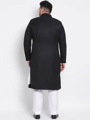 black plain viscose sherwani 4