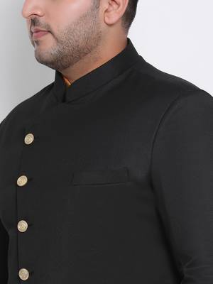brown plain viscose sherwani 5