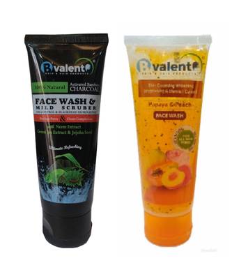  B'valent activated bamboo charcoal face wash & papaya and peach face wash 1