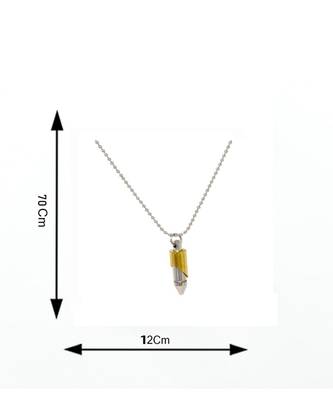 Men Silver Coated Golden Combo Bullet Pendant Jewelry 3