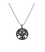 Men Silver Coated Star Design Round Pendant Jewelry