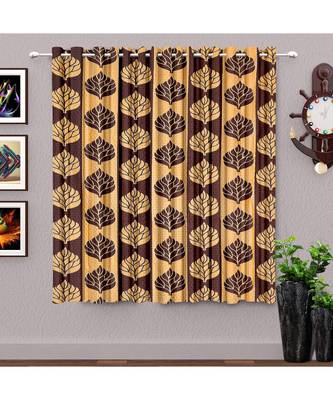 A Coffee Polyester Punching Printed Window Curtain 1