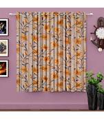 A Cream Polyester Punching Printed Window Curtain